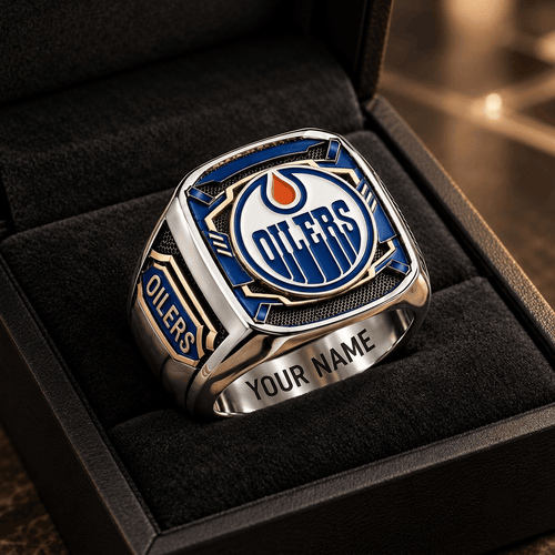 Edmonton Oilers NHL Custom Fan Ring Print Style 3