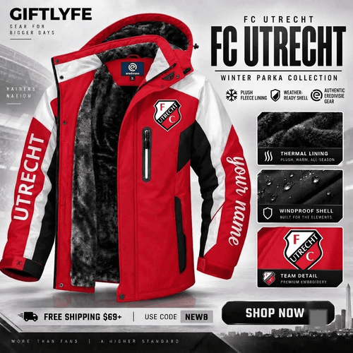 FC Utrecht Eredivisie Waterproof Winter Parka Jacket