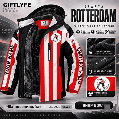 Sparta Rotterdam Eredivisie Waterproof Winter Parka Jacket
