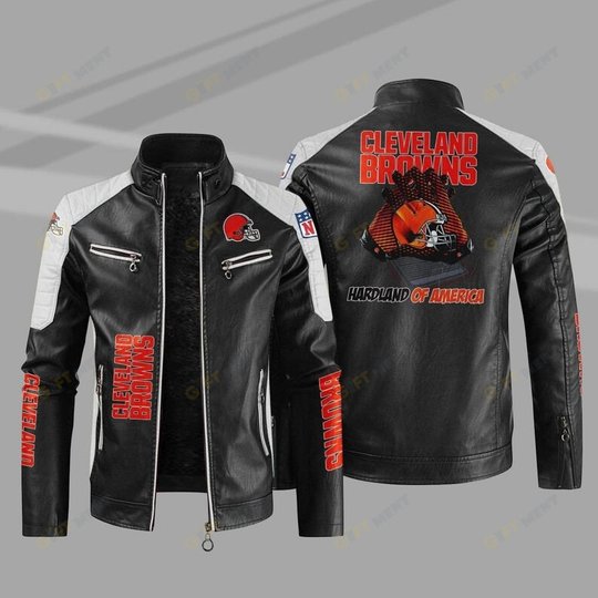 CLEVELAND BROWNS LEATHER JACKET FOR MEN