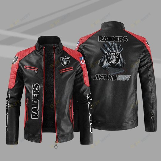 LAS VEGAS RAIDERS LEATHER JACKET FOR MEN JJ2