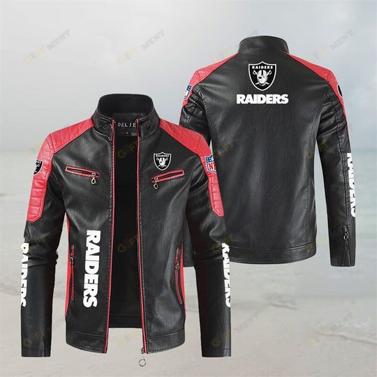 LAS VEGAS RAIDERS LEATHER JACKET FOR MEN JJ1