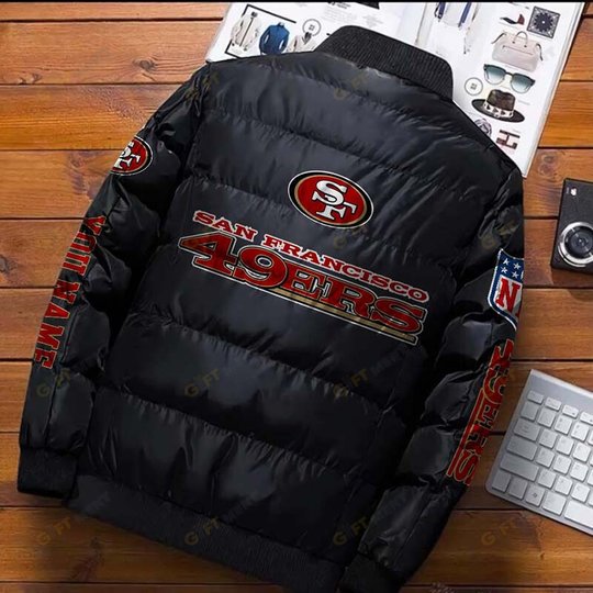 San Francisco 49ers Custom Name Down Jacket Shirt