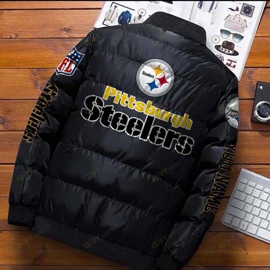 Pittsburgh Steelers Custom Name Down Jacket Shirt