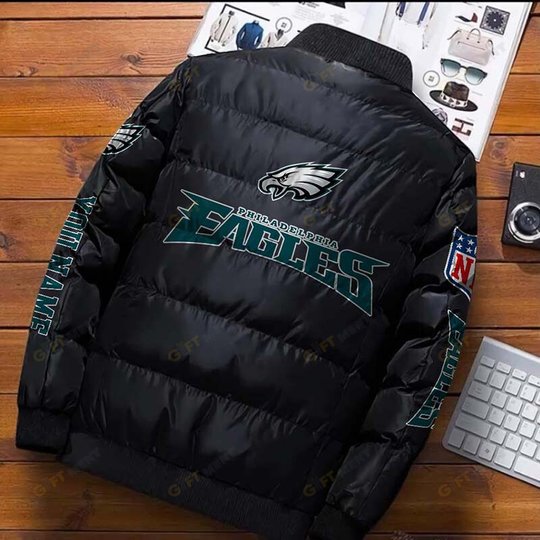 Philadelphia Eagles Custom Name Down Jacket Shirt