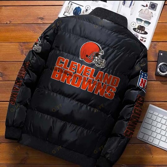 Cleveland Browns Custom Name Down Jacket Shirt