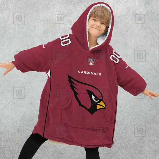 Personalized NFL Arizona Cardinals Oodie, Flanket, Blanket Hoodie, Snuggie