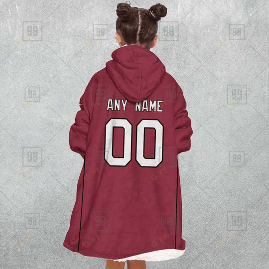 Personalized NFL Arizona Cardinals Oodie, Flanket, Blanket Hoodie, Snuggie