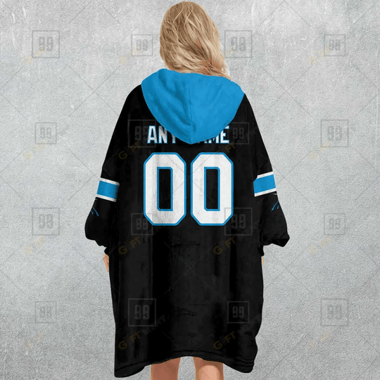 Personalized NFL Carolina Panthers Oodie, Flanket, Blanket Hoodie, Snuggie