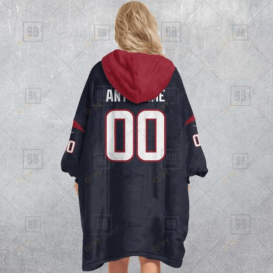 Personalized NFL Houston Texans Oodie, Flanket, Blanket Hoodie, Snuggie