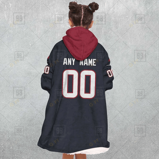 Personalized NFL Houston Texans Oodie, Flanket, Blanket Hoodie, Snuggie