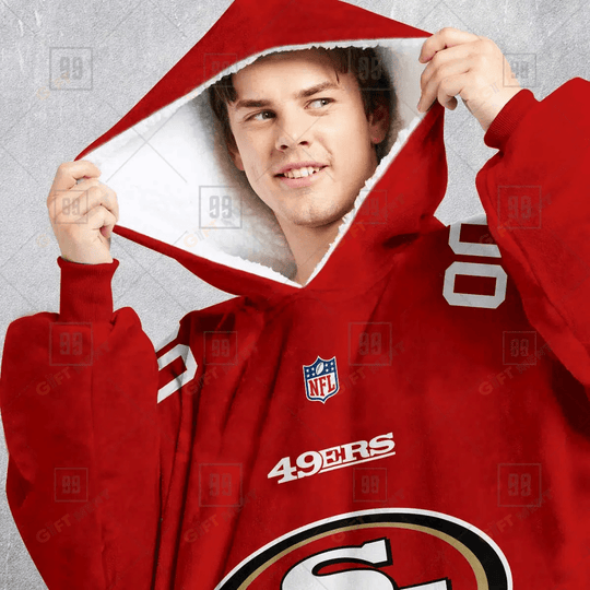 Personalized San Francisco 49ers Oodie, Flanket, Blanket Hoodie, Snuggie