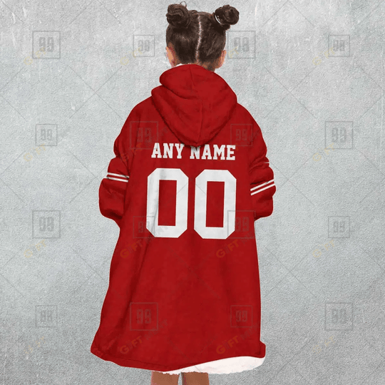 Personalized San Francisco 49ers Oodie, Flanket, Blanket Hoodie, Snuggie