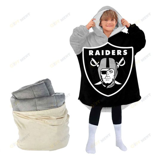 Las Vegas Raiders Oodie Blanket Hoodie Snuggie Hoodies For All Family