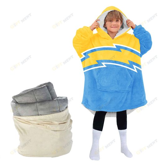 Los Angeles Chargers Oodie Blanket Hoodie Snuggie Hoodies For All Family