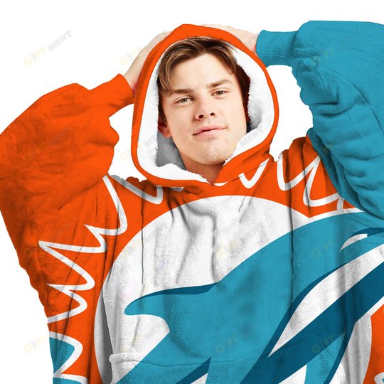 Miami Dolphins Oodie Blanket Hoodie Snuggie Hoodies For All Family
