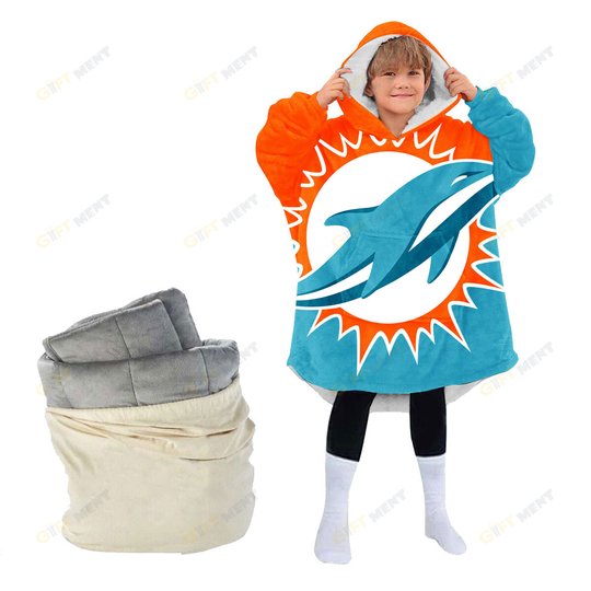 Miami Dolphins Oodie Blanket Hoodie Snuggie Hoodies For All Family