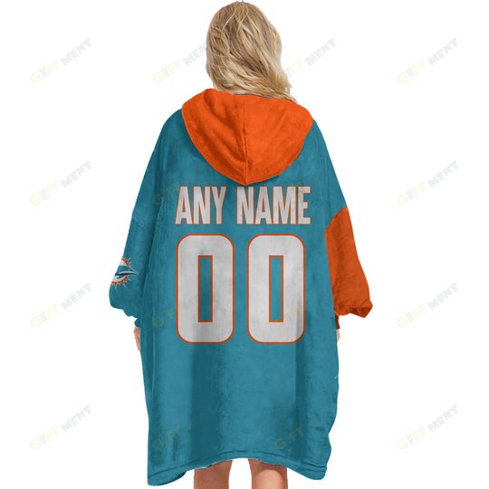 Miami Dolphins Oodie Blanket Hoodie Snuggie Hoodies For All Family