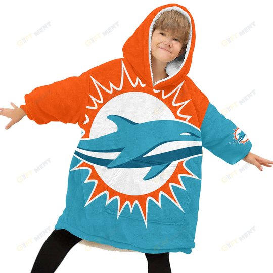 Miami Dolphins Oodie Blanket Hoodie Snuggie Hoodies For All Family