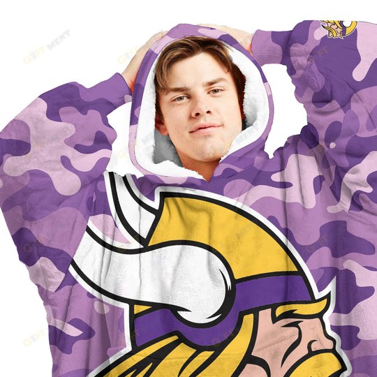 Minnesota Vikings Oodie Blanket Hoodie Snuggie Hoodies For All Family