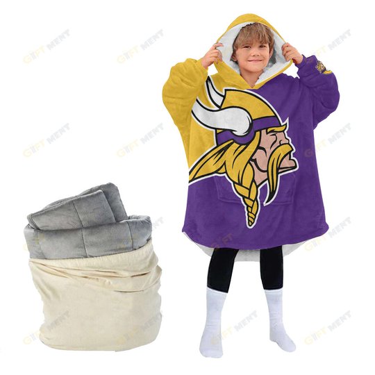 Minnesota Vikings Oodie Blanket Hoodie Snuggie Hoodies For All Family