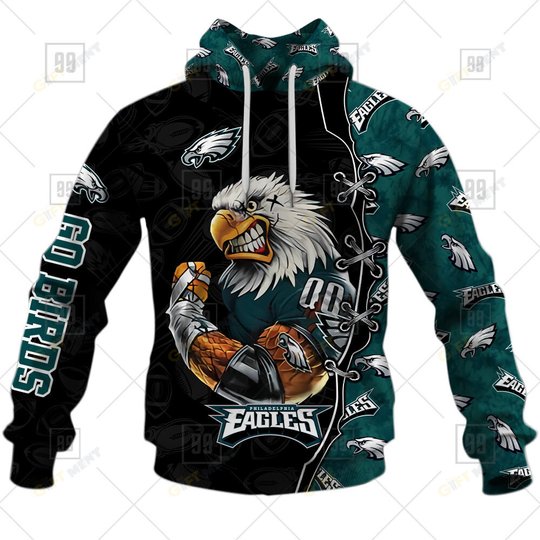 Football Warrior Philadelphia Eagles 3D Hoodie |