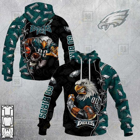 Football Warrior Philadelphia Eagles 3D Hoodie |