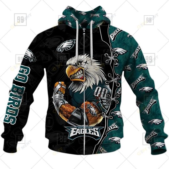 Football Warrior Philadelphia Eagles 3D Hoodie |