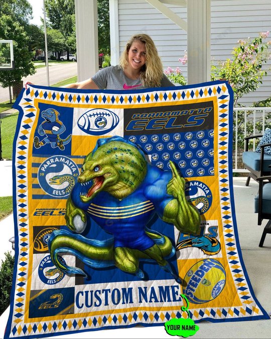 Personalized Parramatta Eels Mascot Quilt Blanket NRL