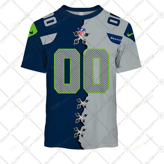 Personalized NFL Seattle Seahawks Mix Jersey Style Hoodie, T Shirt, Zip Hoodie, Sweatshirt