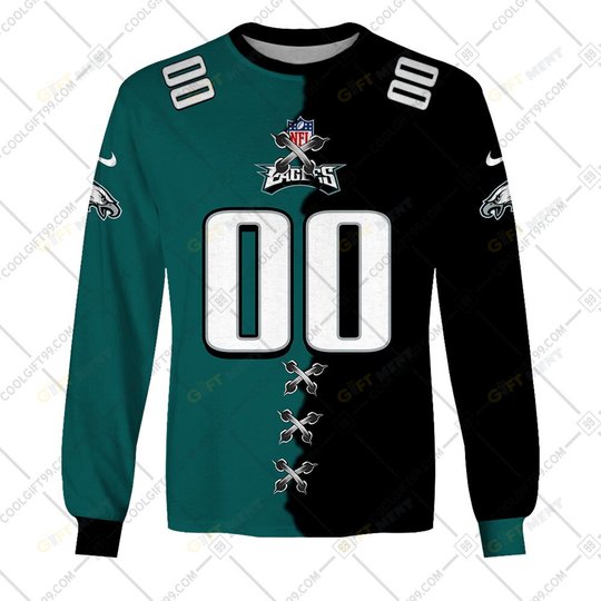 Personalized NFL Philadelphia Eagles Mix Jersey Style Hoodie, T Shirt, Zip Hoodie, Sweatshirt