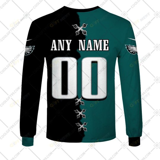 Personalized NFL Philadelphia Eagles Mix Jersey Style Hoodie, T Shirt, Zip Hoodie, Sweatshirt