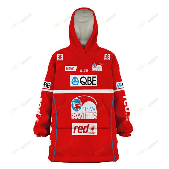 Personalized Netball New South Wales Swifts Oodie, Flanket, Blanket Hoodie, Snuggie | CoolGift99