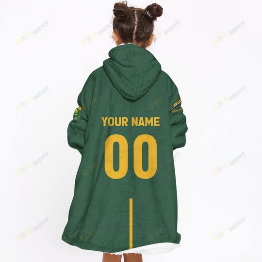 Personalized South African Springboks , Flanket, Blanket Hoodie, Snuggie