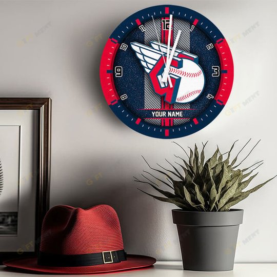 Cleveland Guardians Wooden Clock