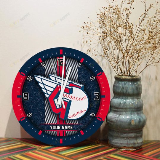 Cleveland Guardians Wooden Clock