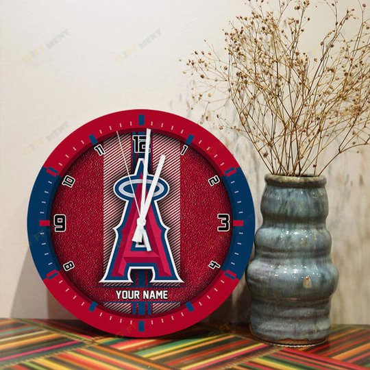 Los Angeles Angels Wooden Clock