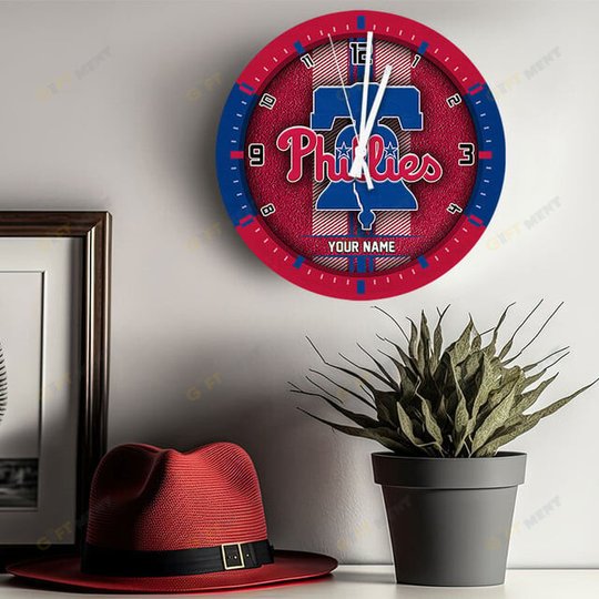 Philadelphia Phillies Wooden Clock