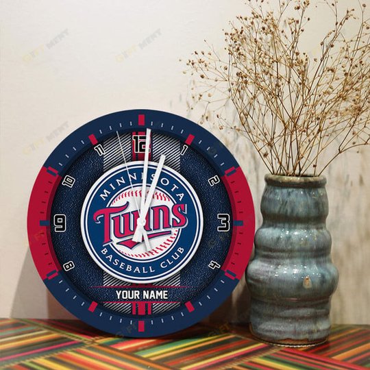 Minnesota Twins Wooden Clock