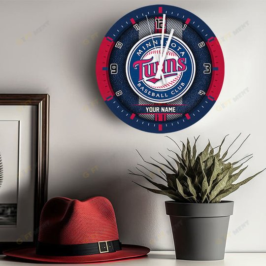 Minnesota Twins Wooden Clock