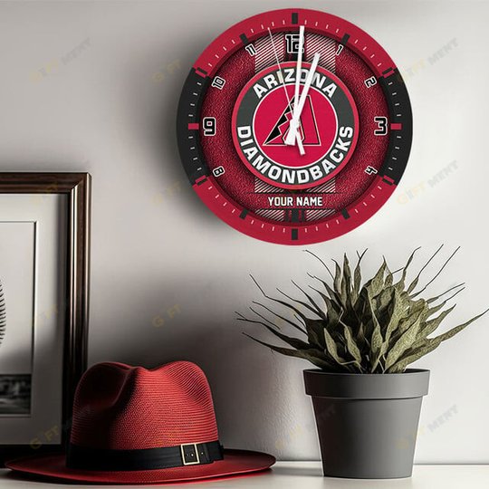 Arizona Diamondbacks Wooden Clock