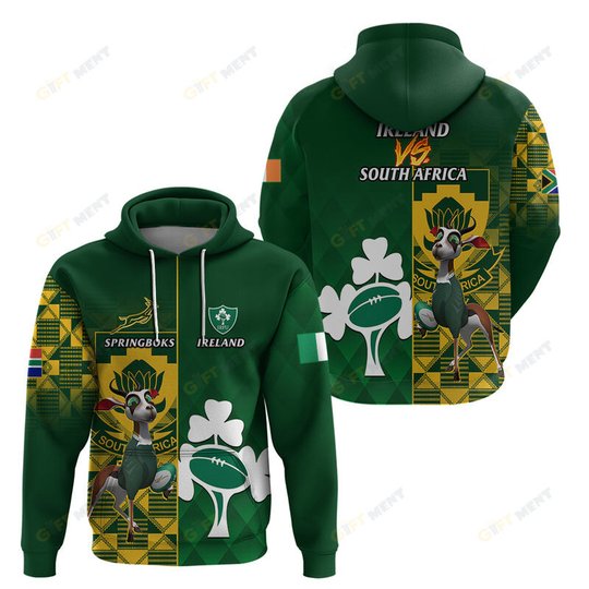 South Africa And Ireland Rugby Shirt 2023 World Cup Springboks Shamrocks Togethe