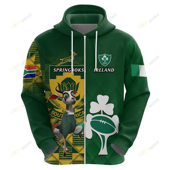 South Africa And Ireland Rugby Shirt 2023 World Cup Springboks Shamrocks Togethe