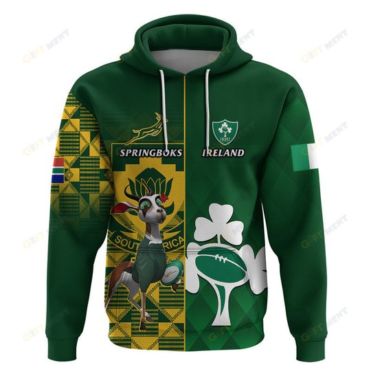 South Africa And Ireland Rugby Shirt 2023 World Cup Springboks Shamrocks Togethe