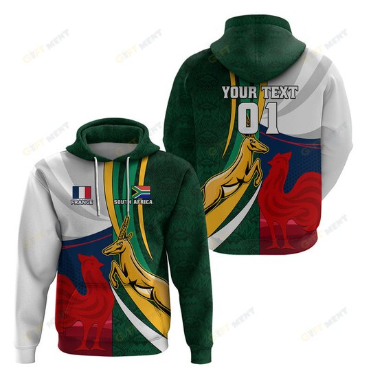 South Africa and France Rugby Polo Shirt Springbok With Le XV de France 2023 World Cup