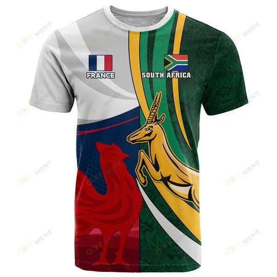 South Africa and France Rugby Polo Shirt Springbok With Le XV de France 2023 World Cup