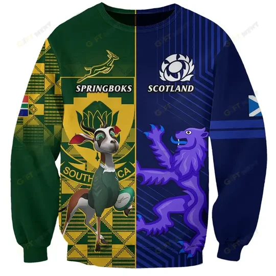 Custom South Africa And Scotland Rugby Polo Shirt 2023 World Cup Springboks Thistle Together