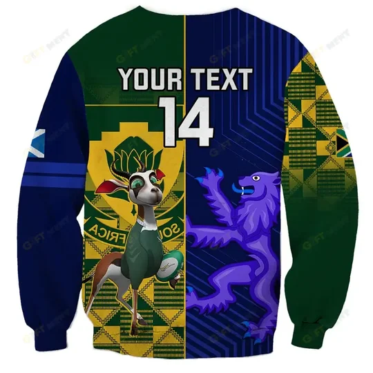 Custom South Africa And Scotland Rugby Polo Shirt 2023 World Cup Springboks Thistle Together