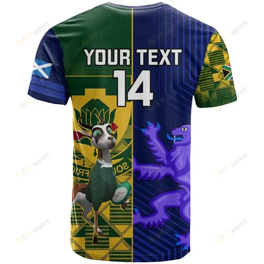 Custom South Africa And Scotland Rugby Polo Shirt 2023 World Cup Springboks Thistle Together