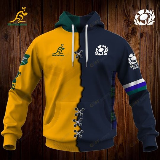 Personalized RUGBY Jersey Mix 2 Teams HALF and HALF Style | Hoodie, T Shirt, Zip Hoodie, Sweatshirt